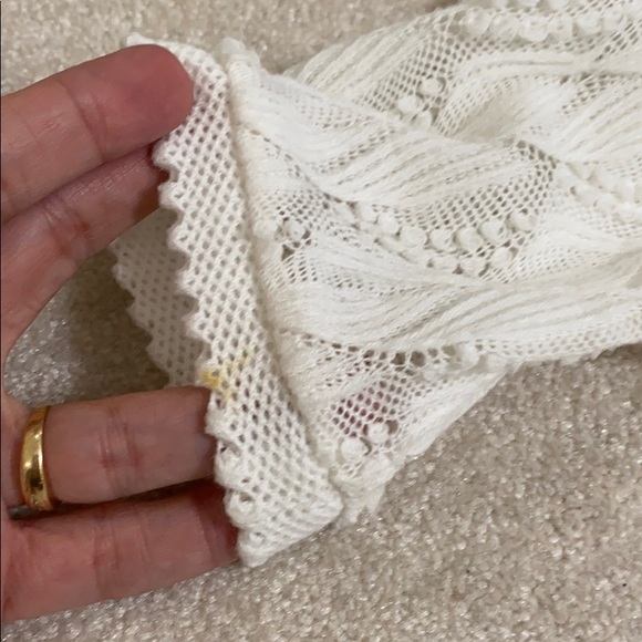 Vintage 60s White Cardigan Pointelle Sweater - Picture 8 of 8